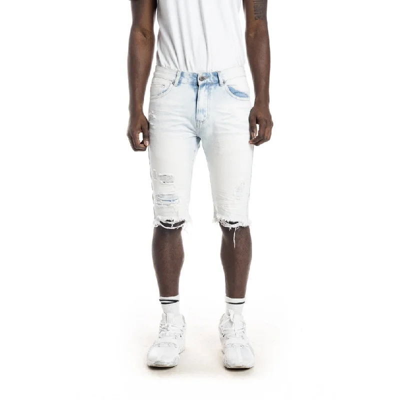 13.5" Slim Basic Jean Shorts - Pale Blue Business