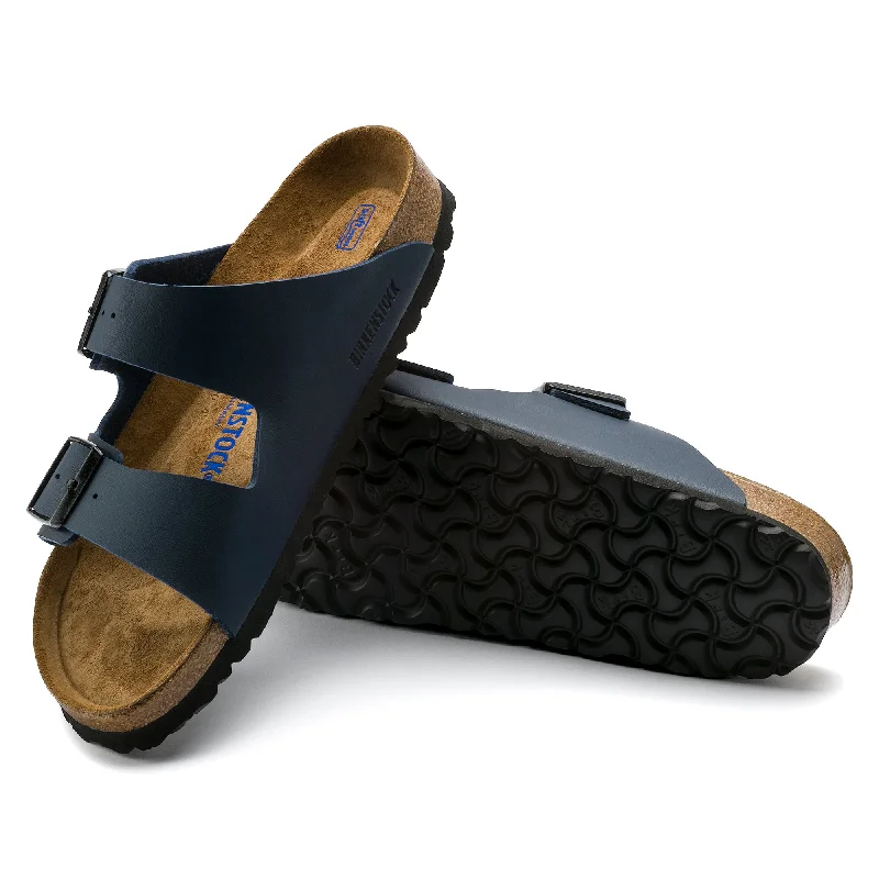 Birkenstock Arizona Soft Footbed Birko-Flor Color: Blue (MEDIUM/ NARROW WIDTH)