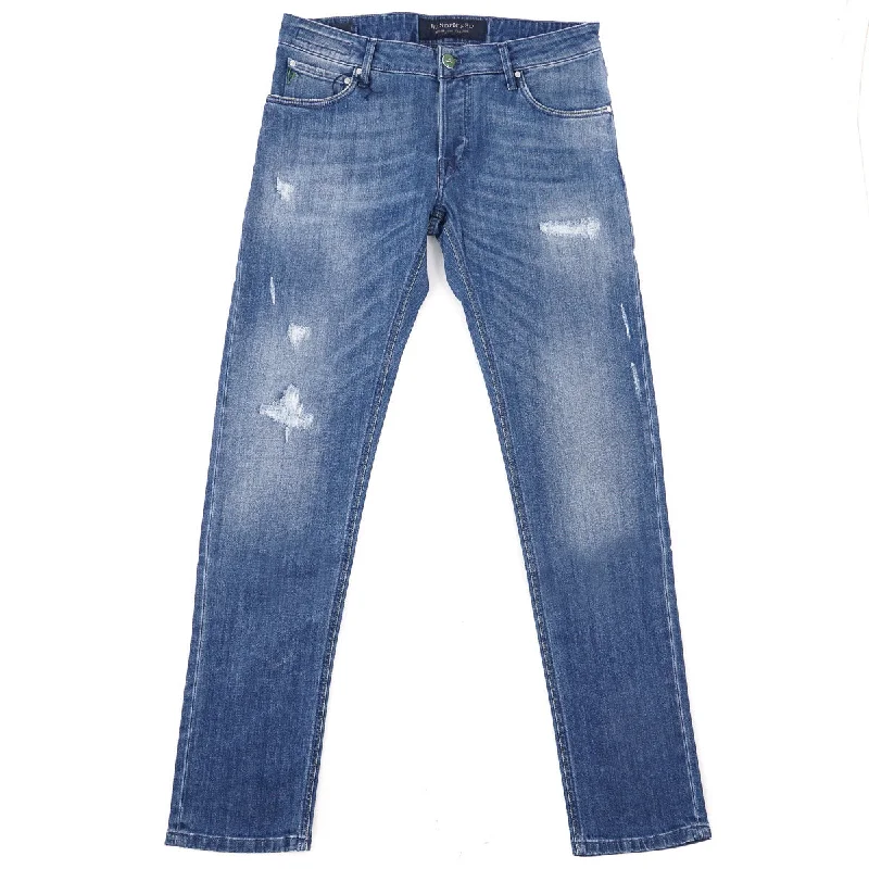 Handpicked 'Orvieto' Slim-Fit Distressed Jeans Cozy Men's Sherpa