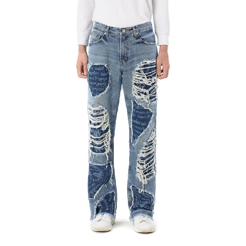 Semi Wide Doodling Cut Jeans - Intense Blue Street