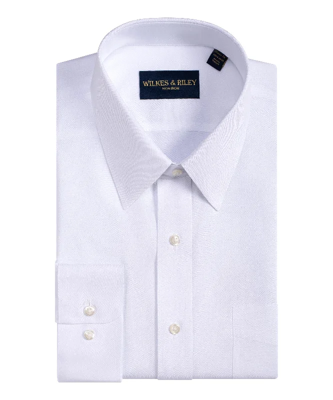 Classic Fit White Point Collar Supima® Cotton Non-Iron Pinpoint Oxford Dress Shirt Business Classic Fit White Point Collar Supima® Cotton Non-Iron Pinpoint Oxford Dress Shirt Business