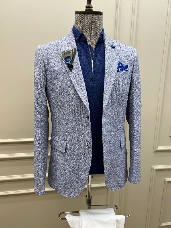 Tampa Blue Slim Fit Polka Dot Blazer Youthful Men's Pop