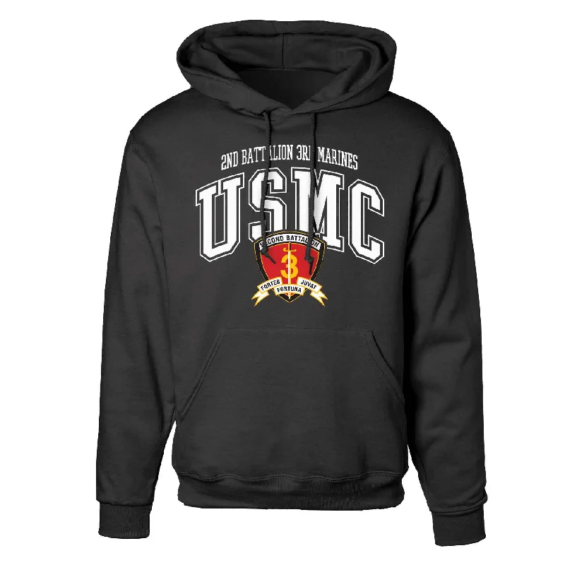 2nd Battalion 3rd Marines Arched Hoodie Dapper Men's 1920S