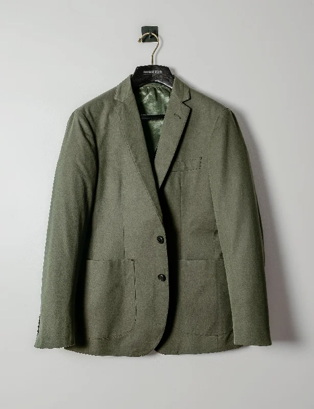 BKT35 Unstructured Jacket in Cotton Twill - Militaire Refined Men's Classic 