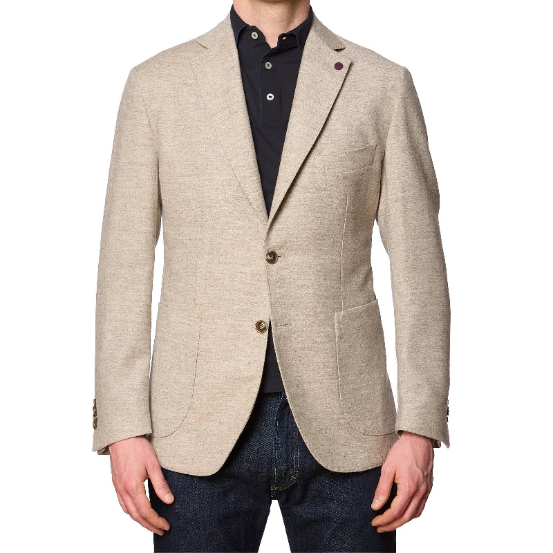 SARTORIA PARTENOPEA Beige Wool-Cashmere Unlined Jacket NEW Current Model Refined Men's European SARTORIA PARTENOPEA Beige Wool-Cashmere Unlined Jacket NEW Current Model Refined Men's European