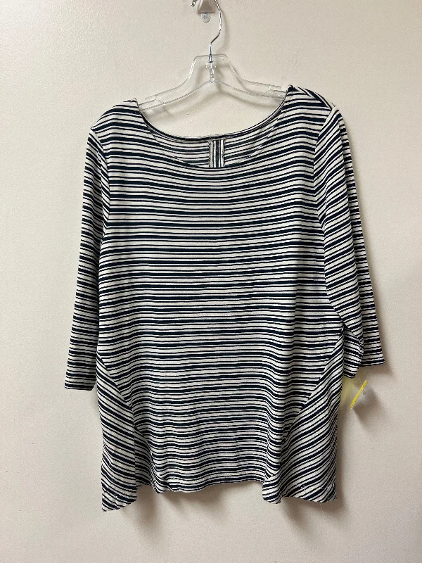 Tunic Long Sleeve By Clothes Mentor In Striped Pattern, Size: L Modern Men's Geometric