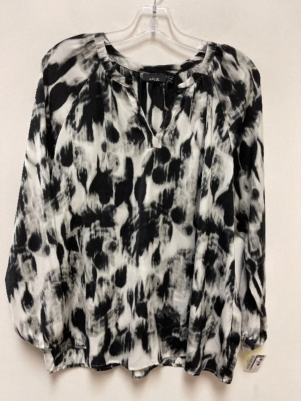Top Long Sleeve By Apt 9 In Black & White, Size: Xlp Artistic Men's Avant