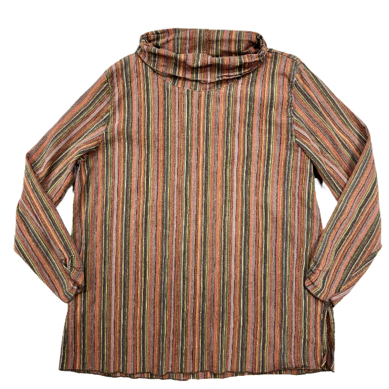 Top Long Sleeve By Flax In Striped Pattern, Size: L Traditional Men's Country