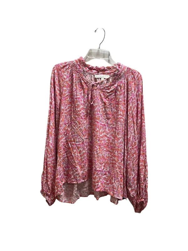 Top Long Sleeve By Karlie In Pink, Size: M Polished Men's Satin