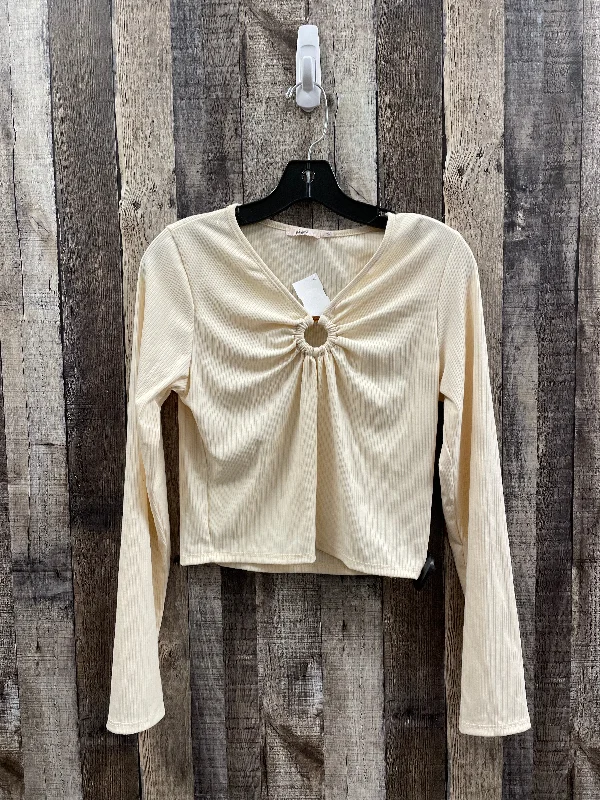 Top Long Sleeve By Mon Ami In Beige, Size: L Monochromatic Office Style