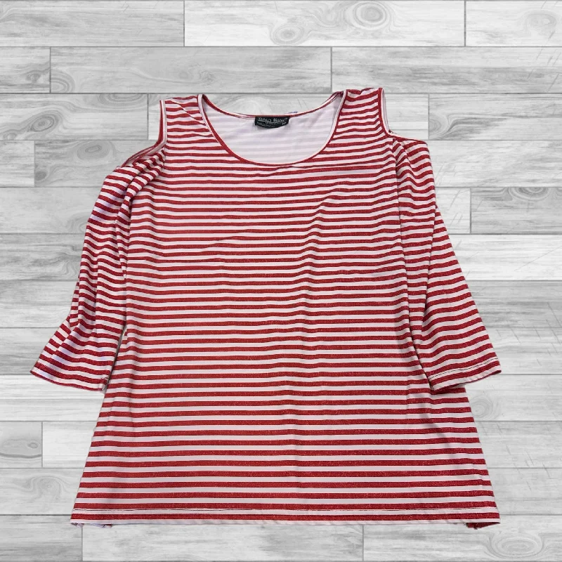 Top Long Sleeve By Clothes Mentor In Red White, Size: Xl Tailored