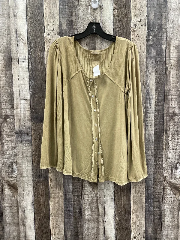 Top Long Sleeve By Pol In Taupe, Size: M Trendy Men's Bucket
