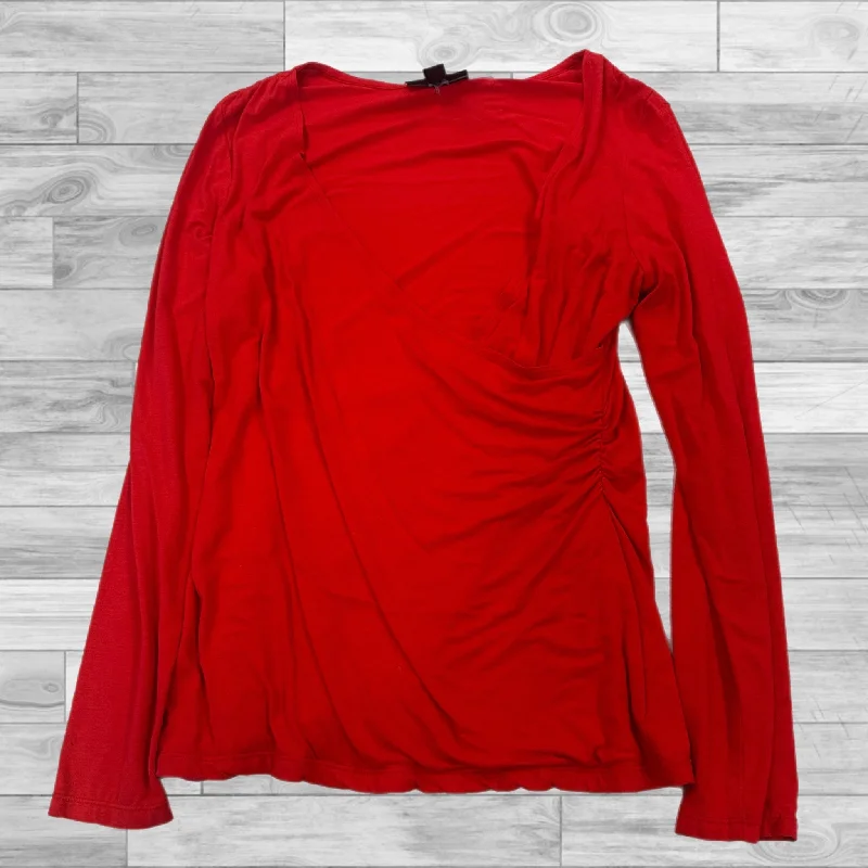 Top Long Sleeve By Inc In Red, Size: L Adventure