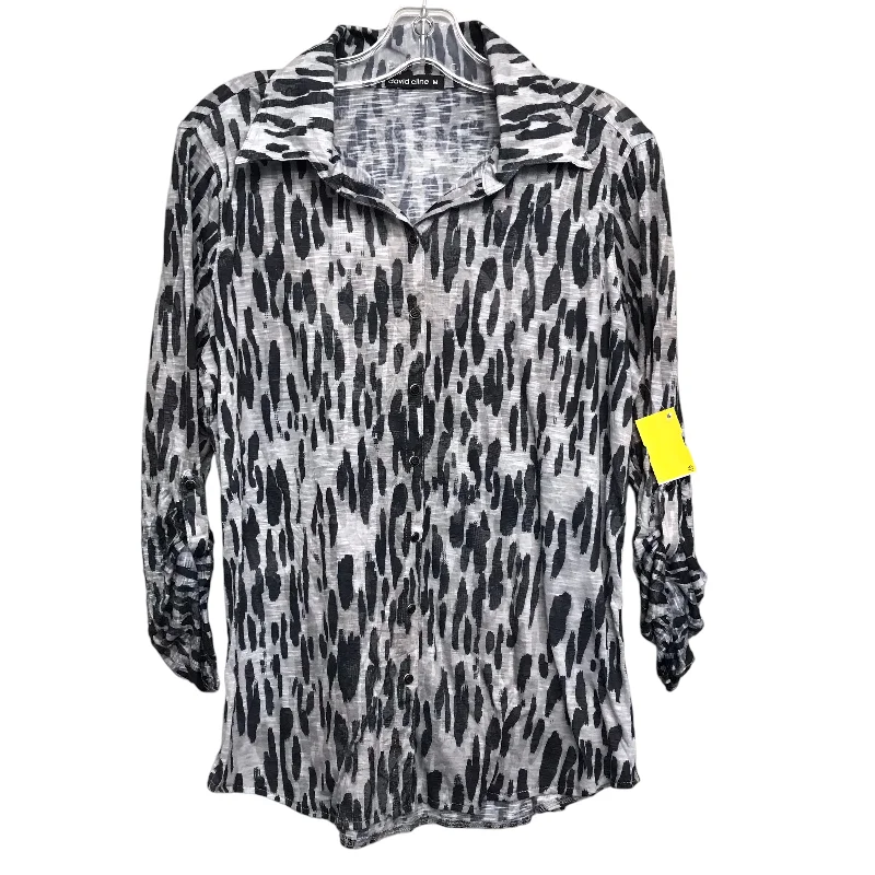 Top Ls By David Cline In Black & Grey, Size:M Elegant Men's Formal 