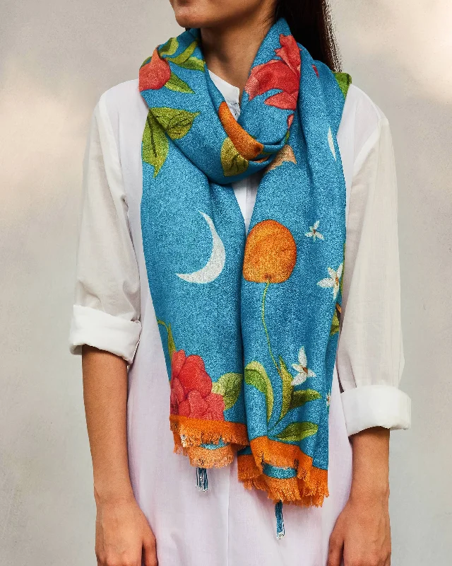 Fleur Scarf - Blue Print Adventure