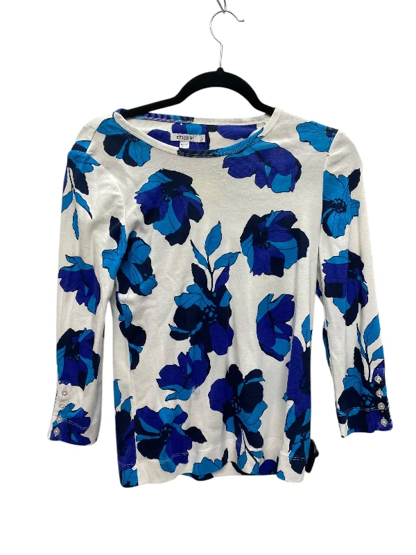 Top Long Sleeve By Chicos In Blue, Size: Xs Refined Men's Velvet