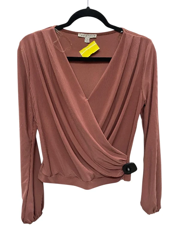 Top Long Sleeve By Haute Monde In Brown, Size: M Youthful Men's Anime