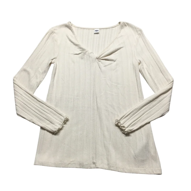 Top Long Sleeve Basic By Old Navy In White, Size: Xs Bold Men's Statement