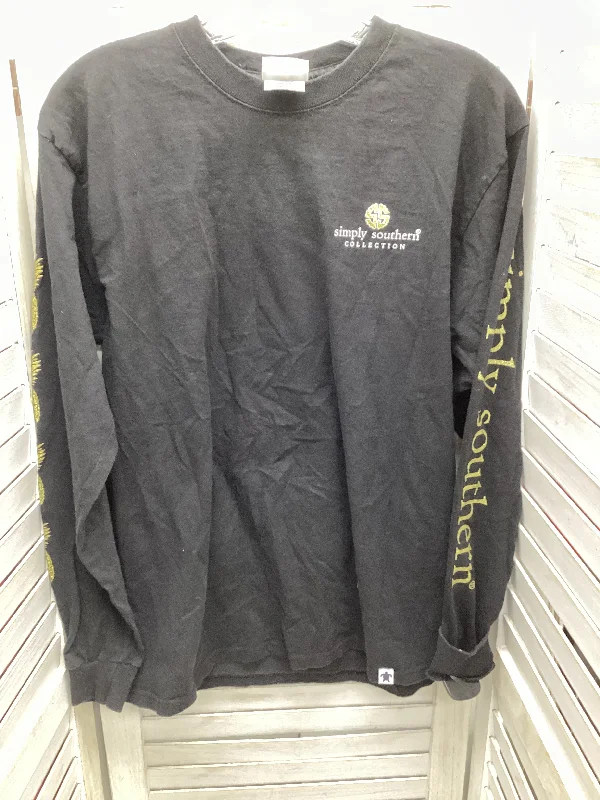Top Long Sleeve By Simply Southern In Black, Size: M Elegant Men's Cashmere