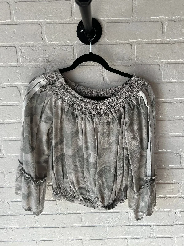 Top Long Sleeve By Vintage Havana In Camouflage Print, Size: S Bohemian Men's Free