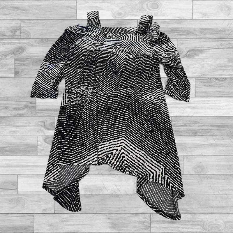 Top 3/4 Sleeve By Clara Sun Woo In Black & White, Size: M Relaxed Men's Beach