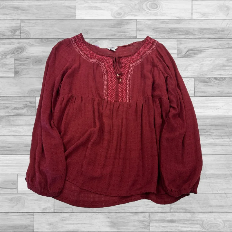 Top Long Sleeve By Sonoma In Red, Size: L Stylish Men's Neon