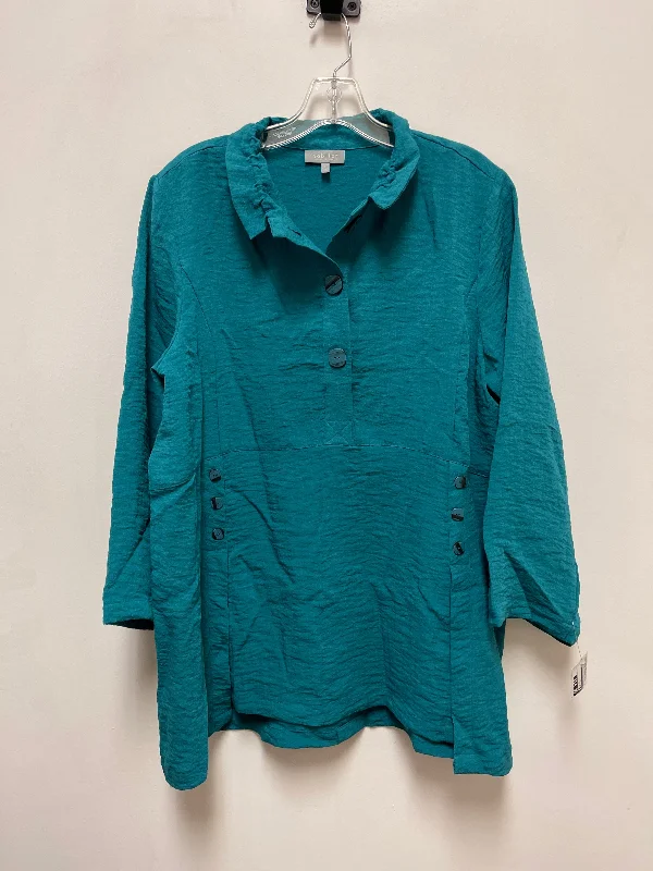 Tunic Long Sleeve By Habitat In Teal, Size: L Stylish Men's Neon