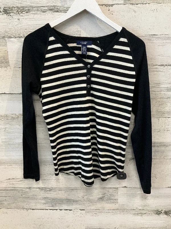 Top Long Sleeve By Chaps In Black & Cream, Size: S Rugged Men's Outdoor 
