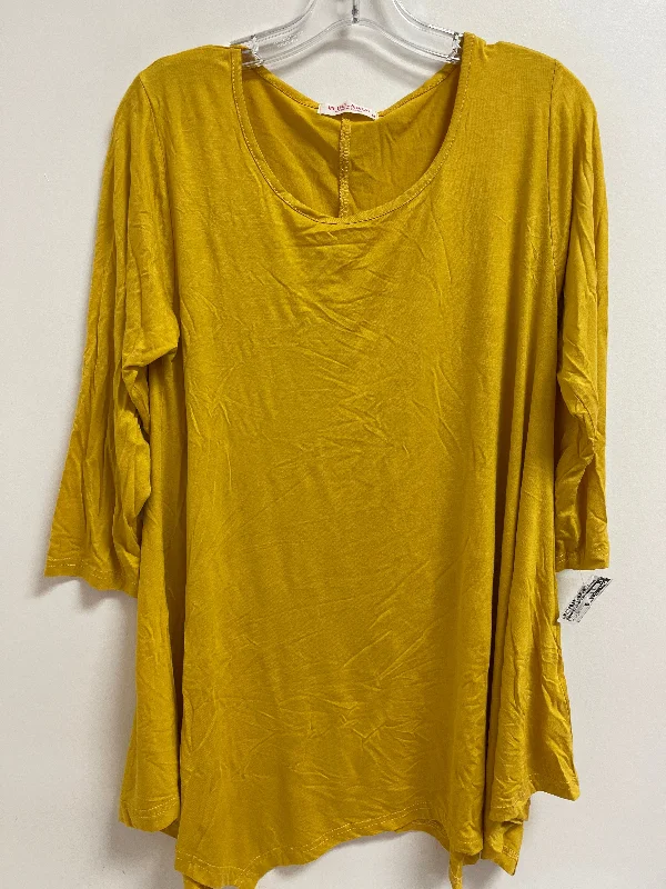 Top Long Sleeve By Clothes Mentor In Yellow, Size: M Preppy Men's College