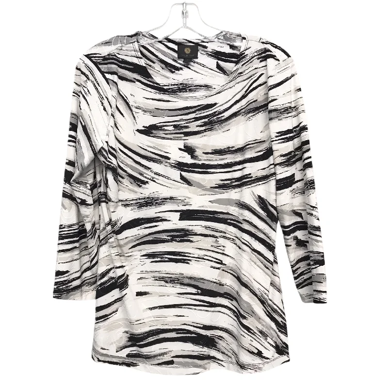 Top 3/4 Sleeve Basic By Jm Collections In Black & White, Size: S Cozy Men's Sherpa