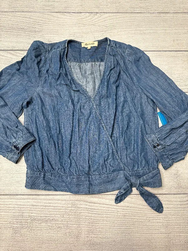 Top Long Sleeve By Madewell In Denim, Size: S Beach