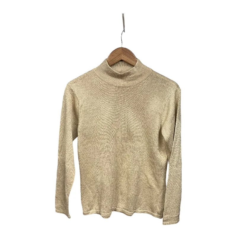 Top Long Sleeve By Talbots In Gold, Size: S Gym