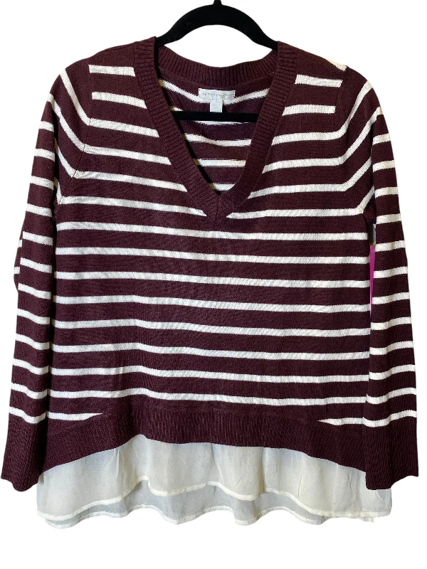 Top Long Sleeve By New York And Co In Striped Pattern, Size: M Casual Men's Loose