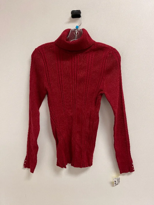 Top Long Sleeve By White House Black Market In Red, Size: L Streetwear Style