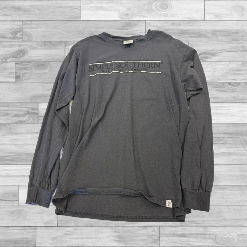 Top Long Sleeve Basic By Simply Southern In Grey, Size: M Artistic Men's Hand