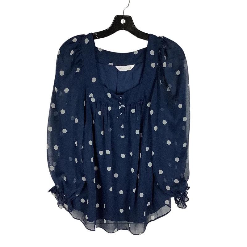 Top Long Sleeve By Lc Lauren Conrad In Polkadot Pattern, Size: S Streetwear Style