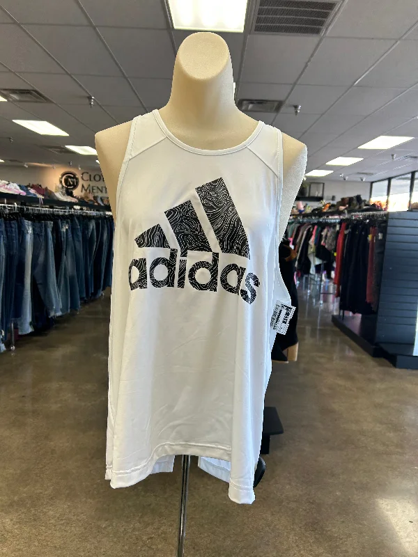 Athletic Tank Top By Adidas In White, Size: Xl Sophisticated Men's French