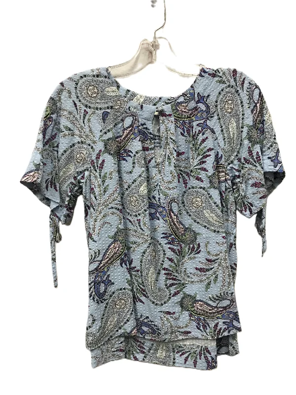 Blue Top Short Sleeve By Loft, Size: Xs Refined Men's Hand