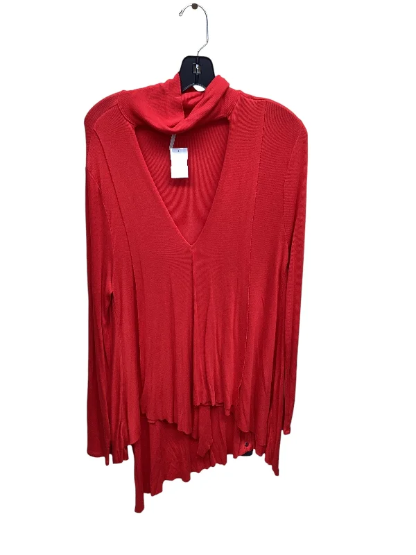 Tunic Long Sleeve By Free People In Red, Size: L Sleek Men's Contemporary 
