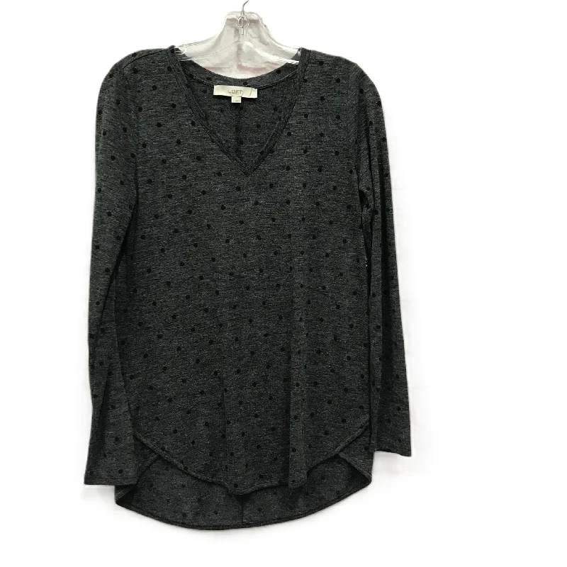 Grey Top Long Sleeve By Loft, Size: S Monochromatic All