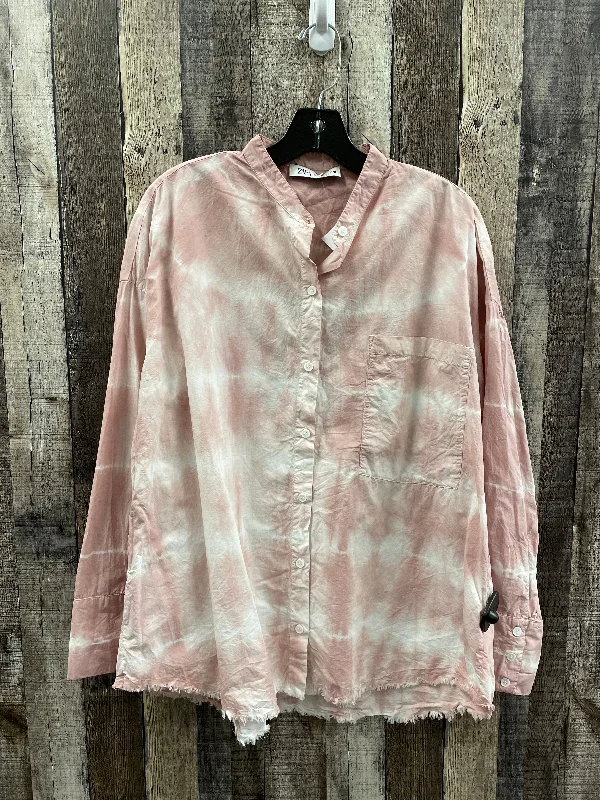Top Long Sleeve By Zara In Tie Dye Print, Size: L Cozy Men's Winter