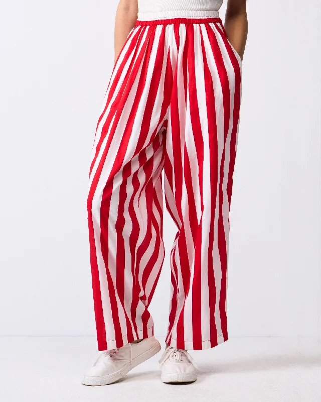 Recess Pants - Red & White Stripes Relaxed Men's Australian 