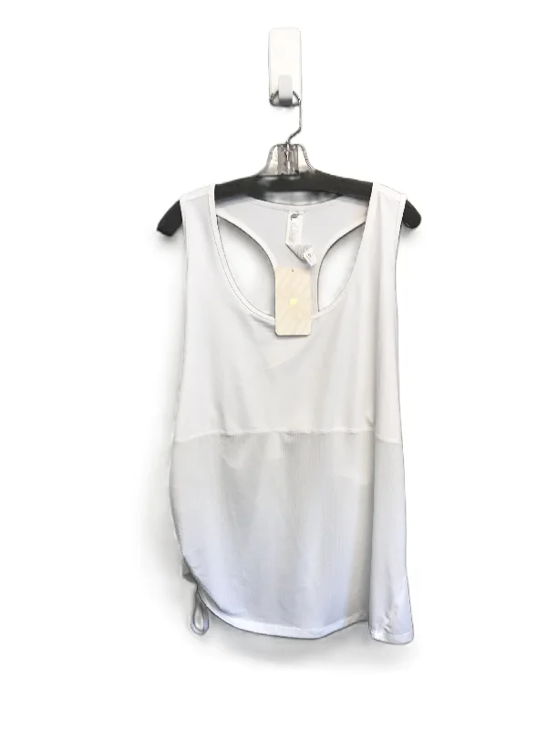White Athletic Tank Top By Fabletics, Size: 4x Hip Men's Retro