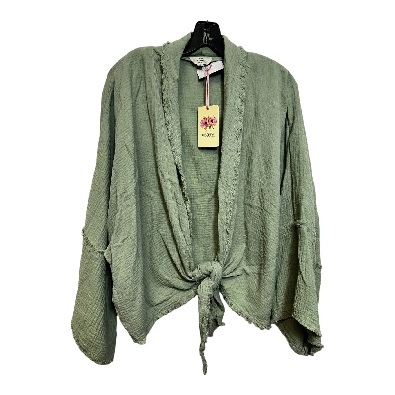 Top Long Sleeve By Entro In Sage, Size: S Polished Men's Silk