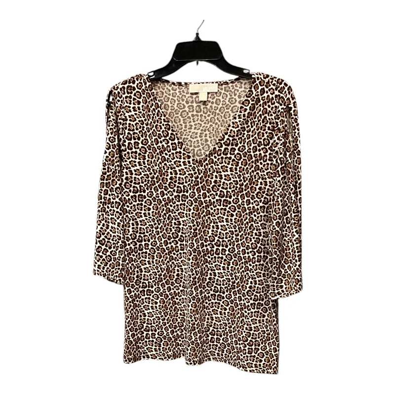 Top Long Sleeve By Michael By Michael Kors In Animal Print, Size: M Artistic Men's Avant