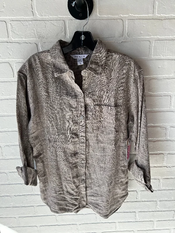 Top Long Sleeve By Athleta In Brown, Size: Xs Sharp Men's Italian