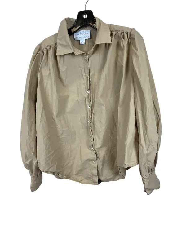 Top Long Sleeve By Mare Mare In Tan, Size: M Bold Men's Animal