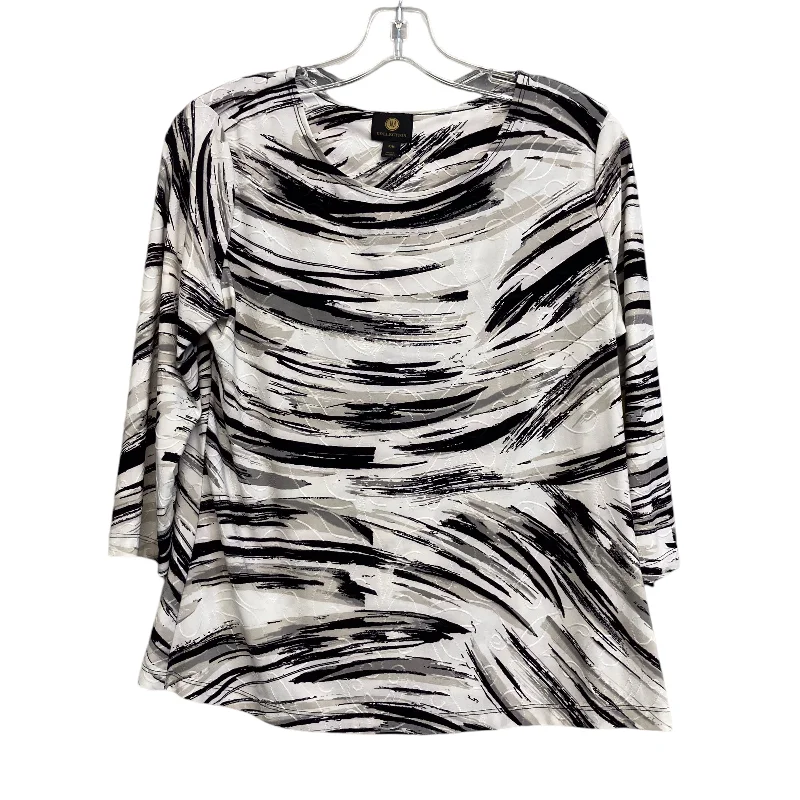 Top Ls By Jm Collections In Black & Cream, Size:Mp Refined Men's European