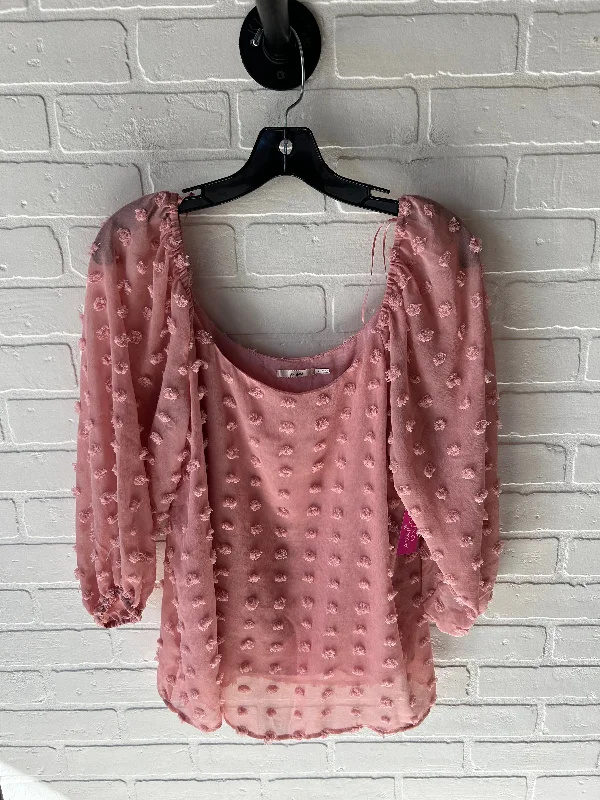 Top Long Sleeve By Mi Ami In Pink, Size: L Gym