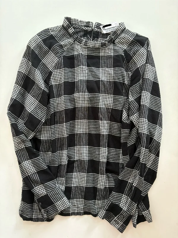 Top Long Sleeve By Loft O In Plaid, Size: M Dynamic Men's Moto